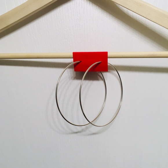 4” Sliver tone Earring Hoops - Picture 1 of 2